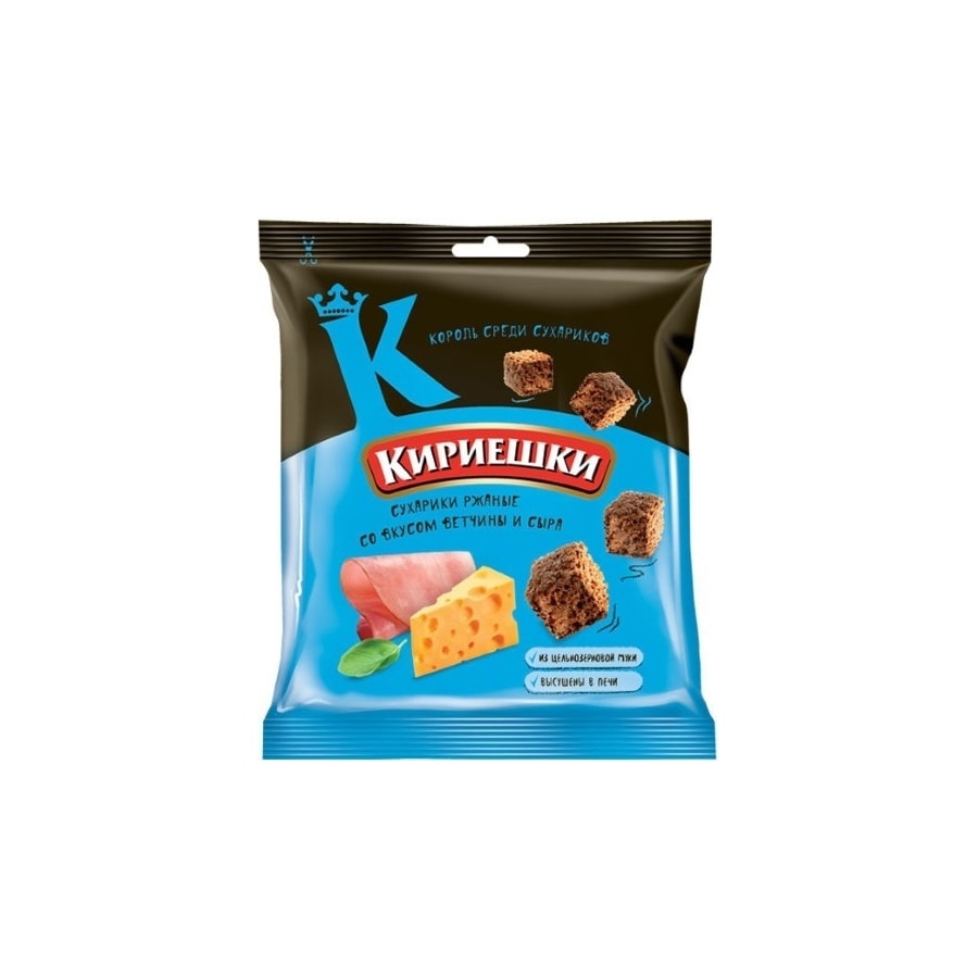 Сухарики Кириешки со вкусом ветчины и сыра 40 г.